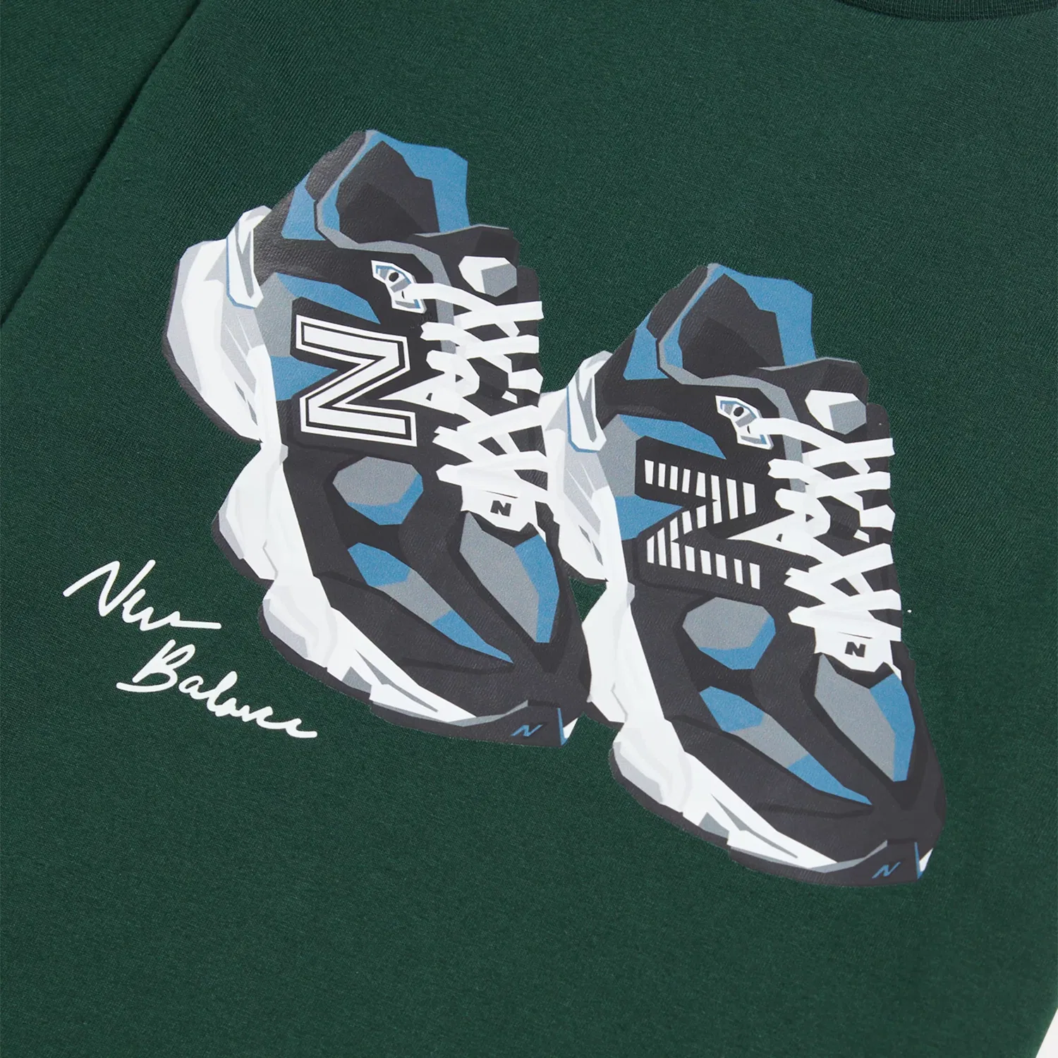 Детская футболка с коротким рукавом с логотипом 9060 New Balance, Nordic Green — фото 3