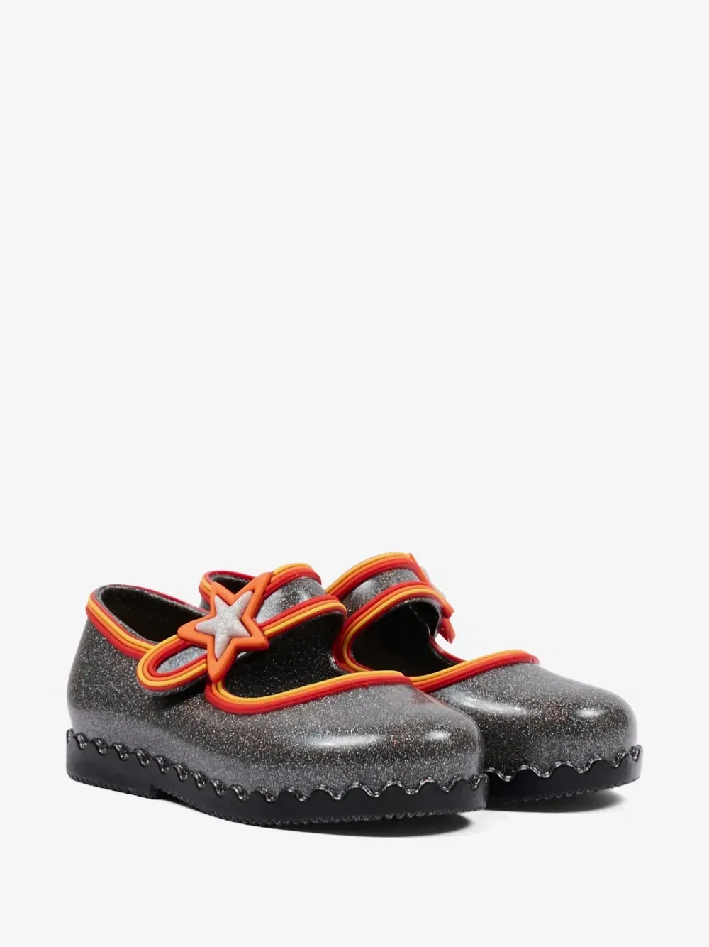 Балетки Hip Ballerina со звездным патчем Mini Melissa, черный