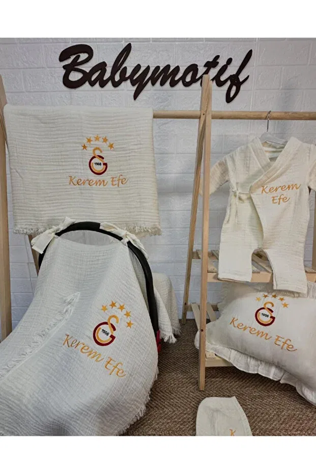 Детский комплект для выписки из роддома с вышивкой Babymotif, Ecru