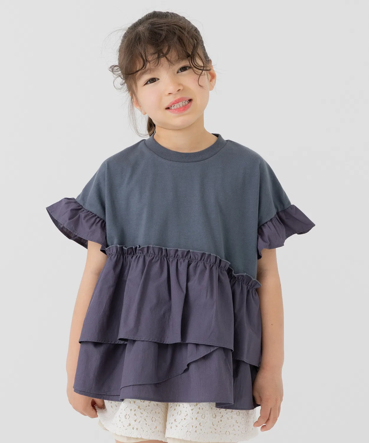 Детская туника-долман с воланами Random Frill JAM & LINK, Charcoal Grey — фото 4