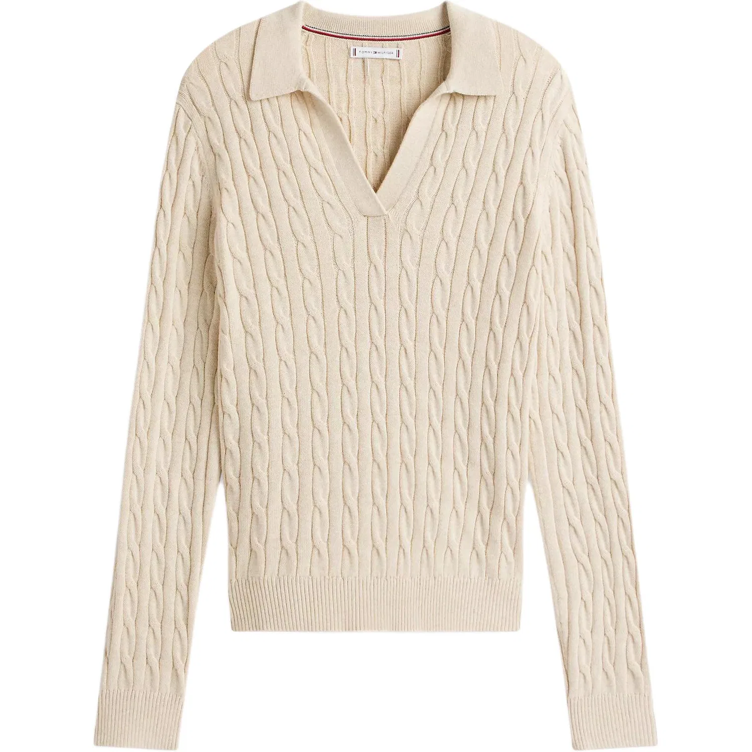 Свитер с полуоткрытым воротником, Tommy Hilfiger, Dark Beige