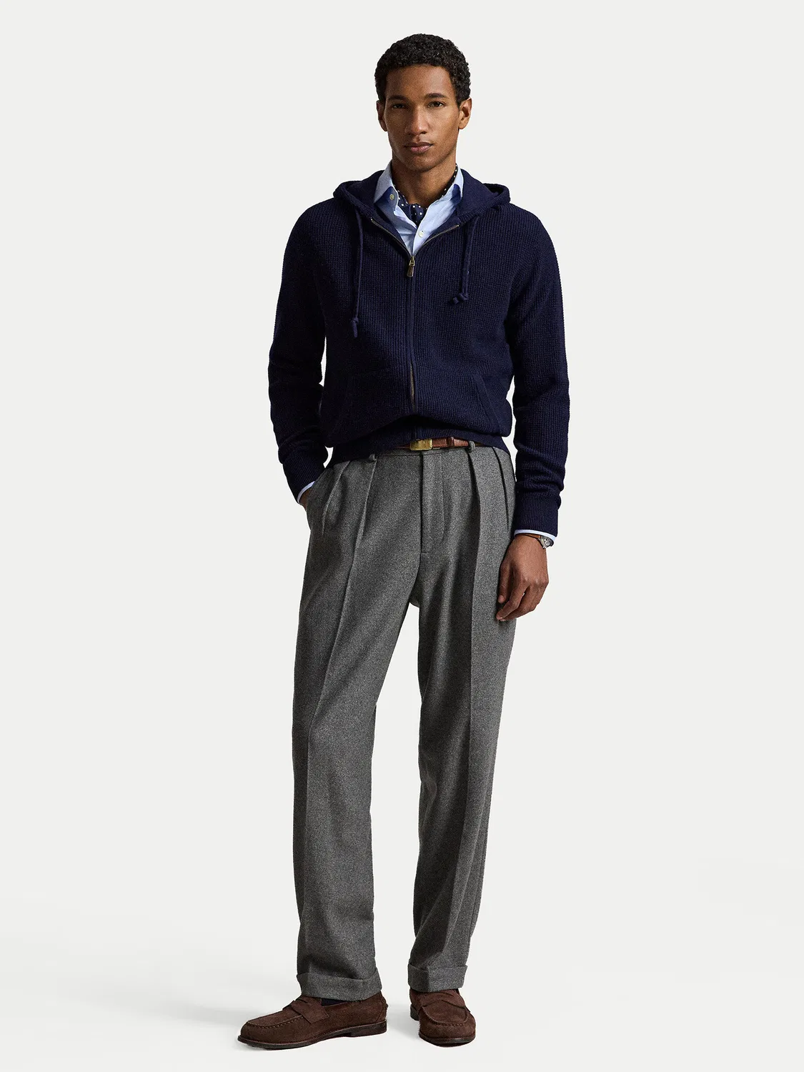 Мужской кардиган стандартного кроя Polo Ralph Lauren, темно-синий — фото 2