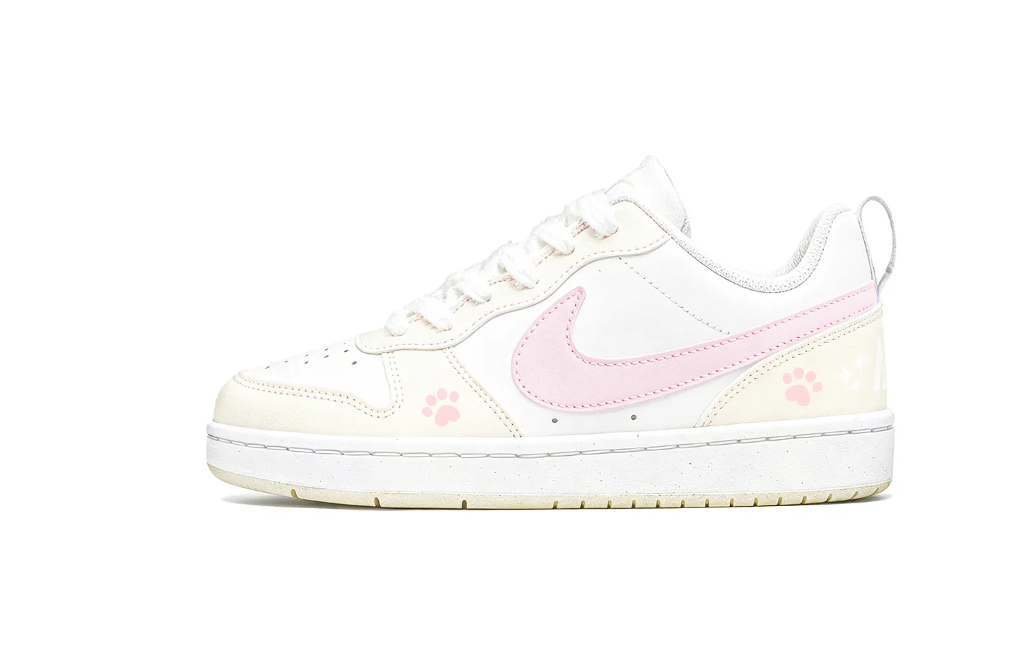 Детские кастомные кроссовки Nike Court Borough Peach Catwalk Style, Цвет Custard