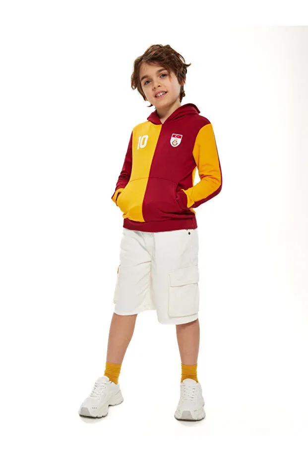 Детская толстовка с капюшоном для девочек Galatasaray Metin Oktay Kids Sweatshirt C88086 Gsstore, Цвет 1279 — фото 3