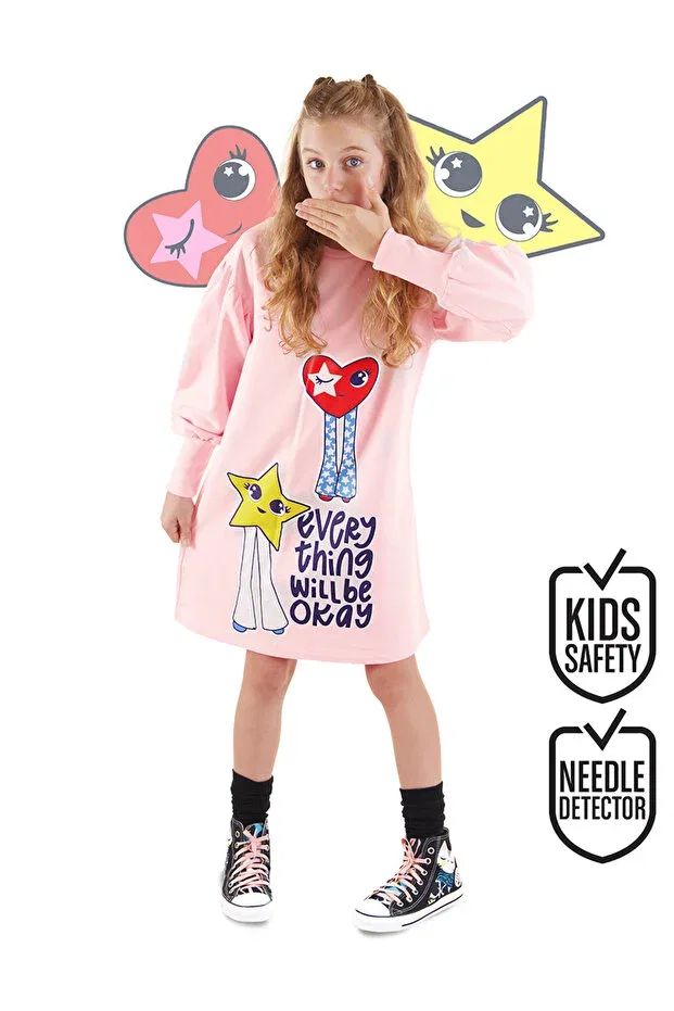 Детское платье для девочек с длинным рукавом Fancy girl's dress Mshb&G, Pink