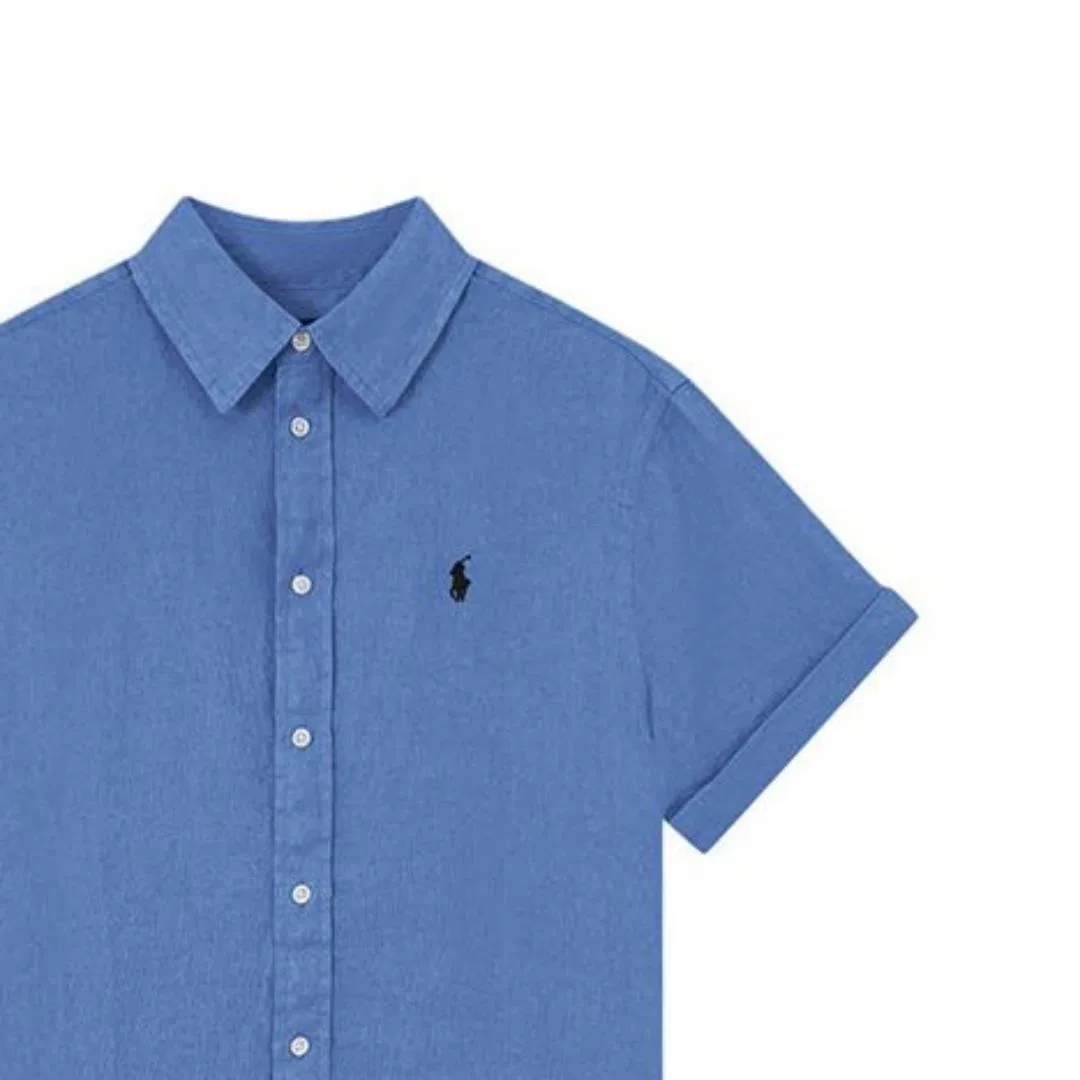 Женская рубашка с воротником Polo Ralph Lauren, Blue — фото 4
