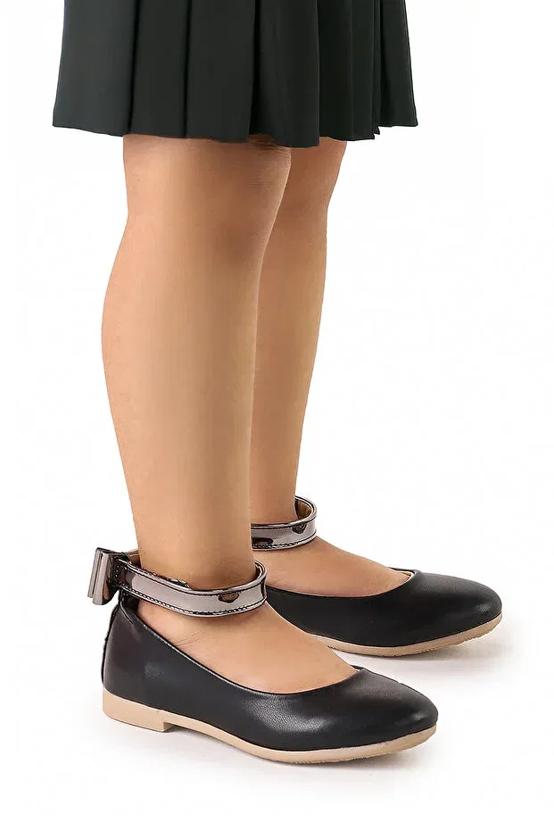 Детские балетки для девочек без застежки Kiko Kids, Black — фото 3