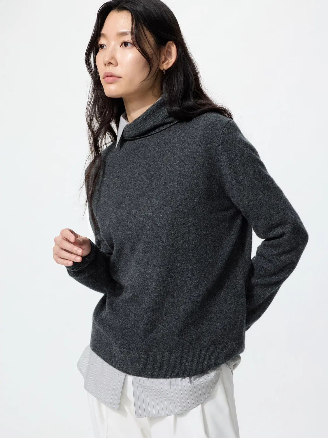Свитер Uniqlo, мужской/женский, темно-серый