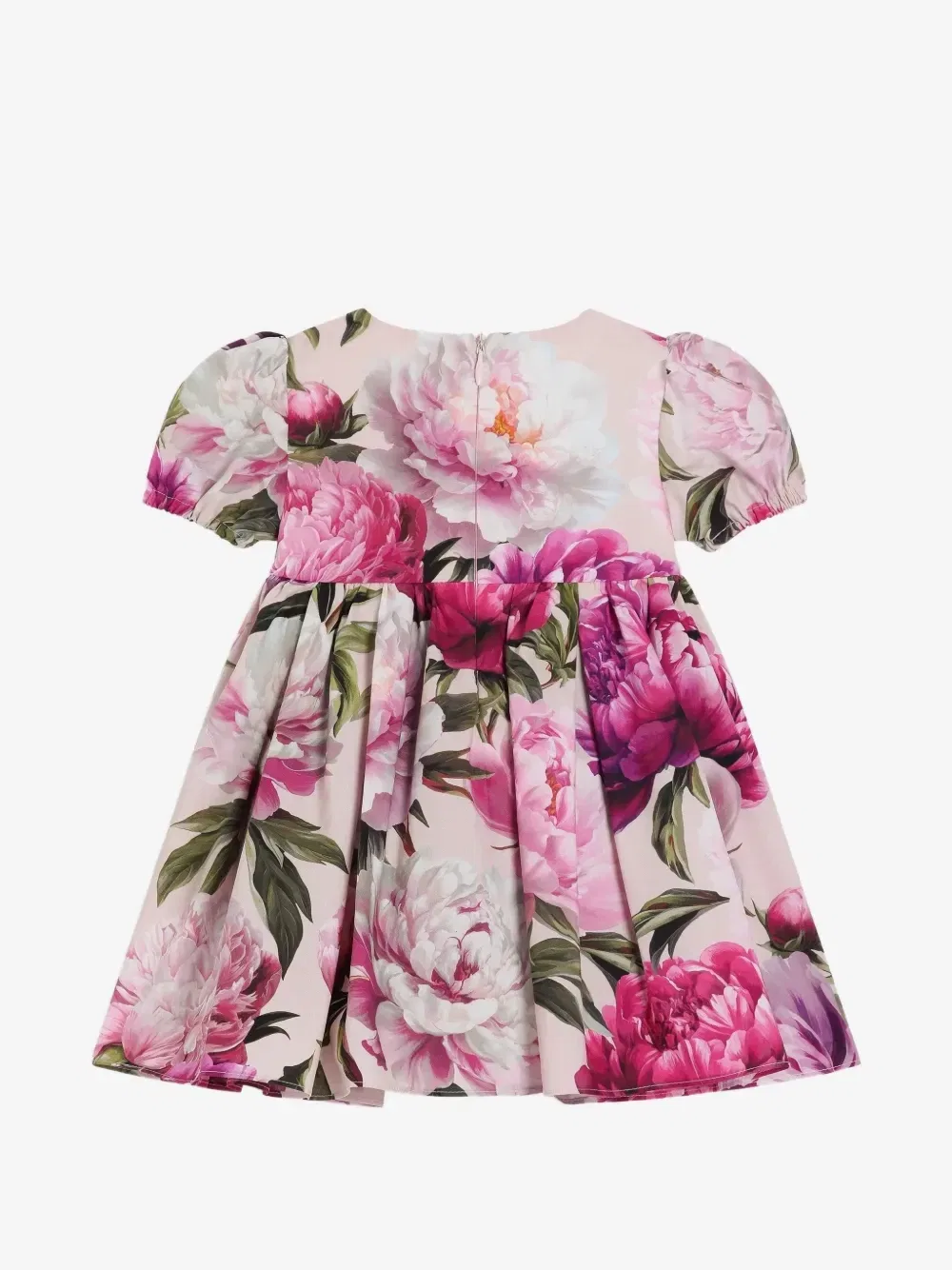 Платье из поплина с пионовым принтом Dolce & Gabbana Kids, розовый — фото 2