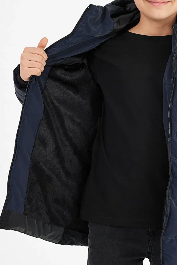 Детское пальто для девочек с капюшоном Civiltipolo, Navy Blue — фото 4