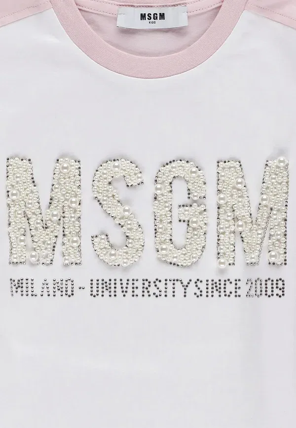 Футболка с принтом Logo Msgm Rosa, розовый — фото 3