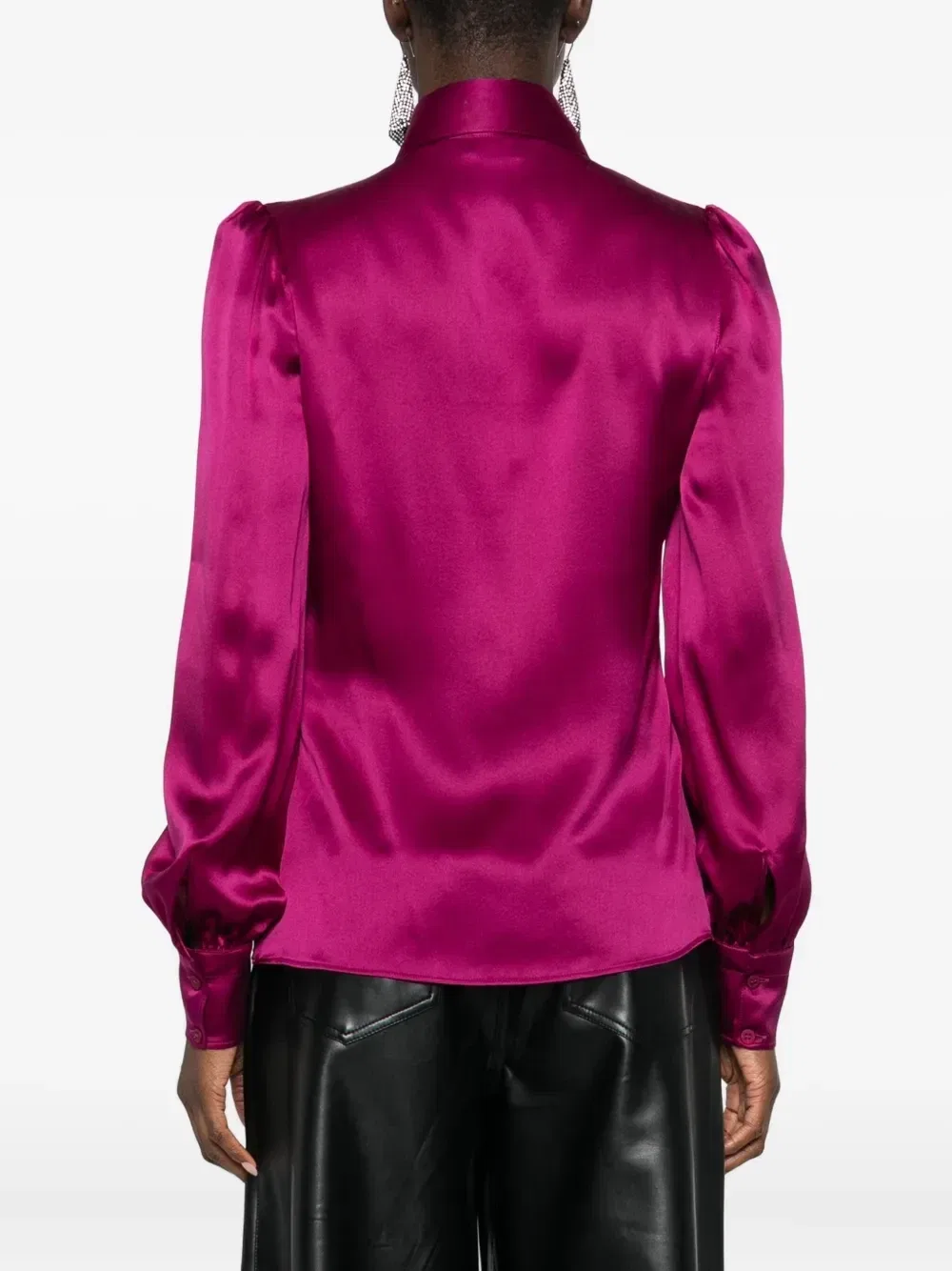Шелковая рубашка с длинными рукавами Balenciaga, розовый — фото 4
