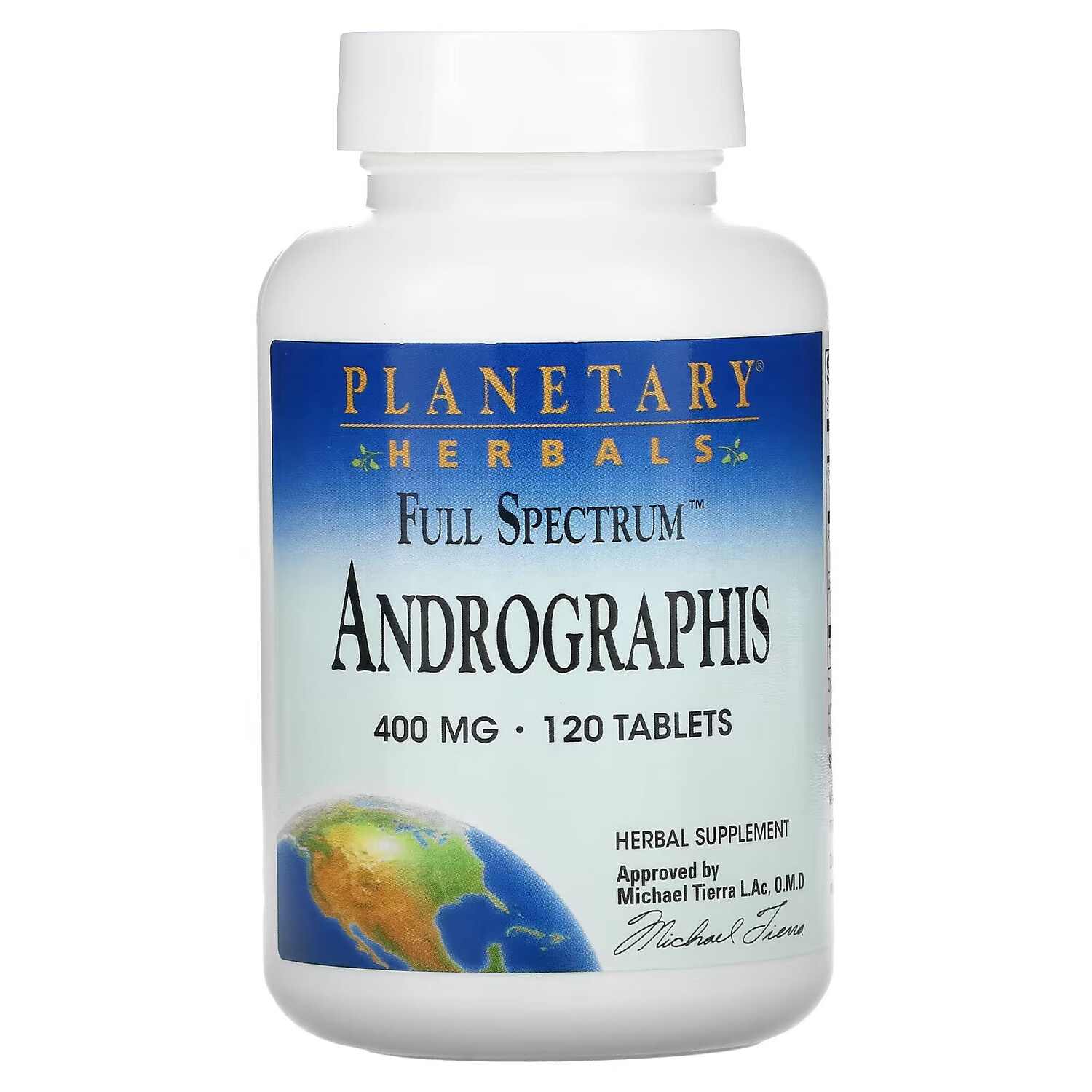 

Planetary Herbals, Полный спектр, андрографис, 400 мг, 120 таблеток