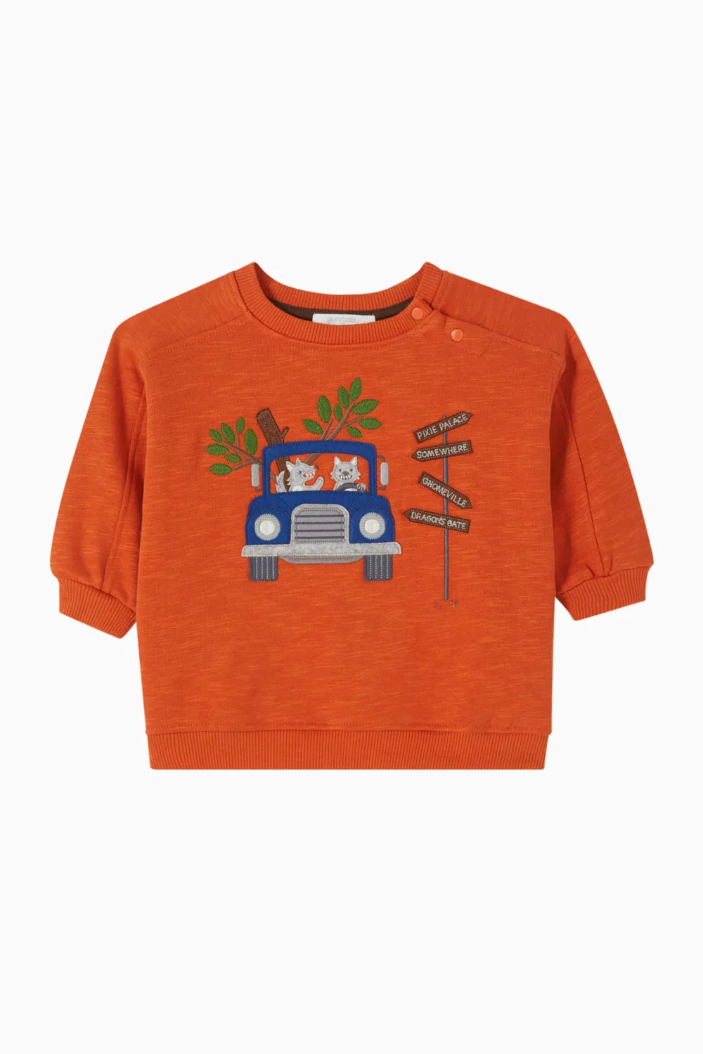 Свитшот из органического хлопка Road Trip Purebaby