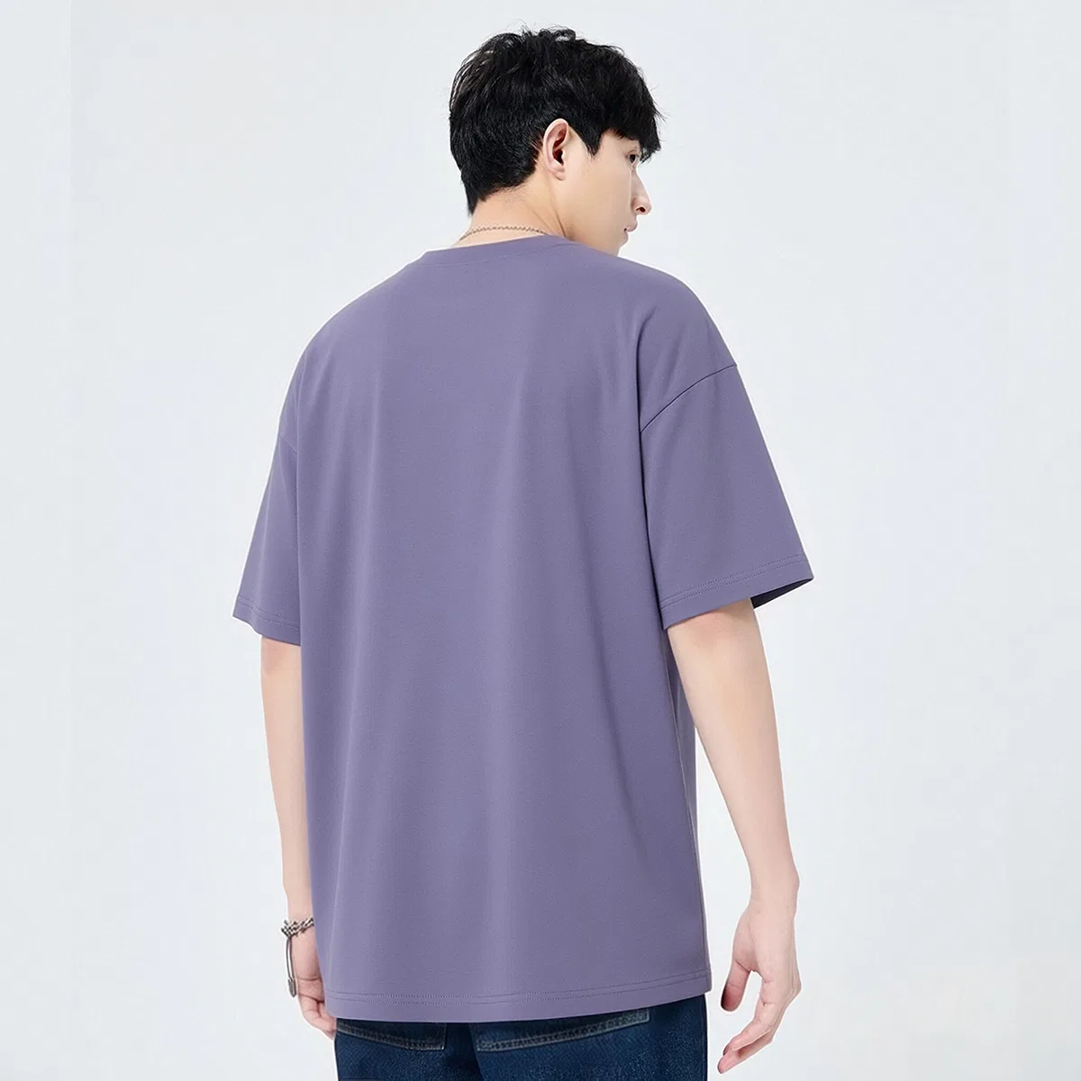 Футболка детская хлопковая MINISO, Black (Rhythmic Purple Pattern) — фото 4