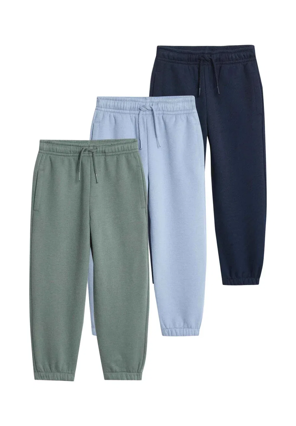 Комплект из 3 однотонных спортивных штанов (джоггеров) Marks & Spencer, Navy Mix
