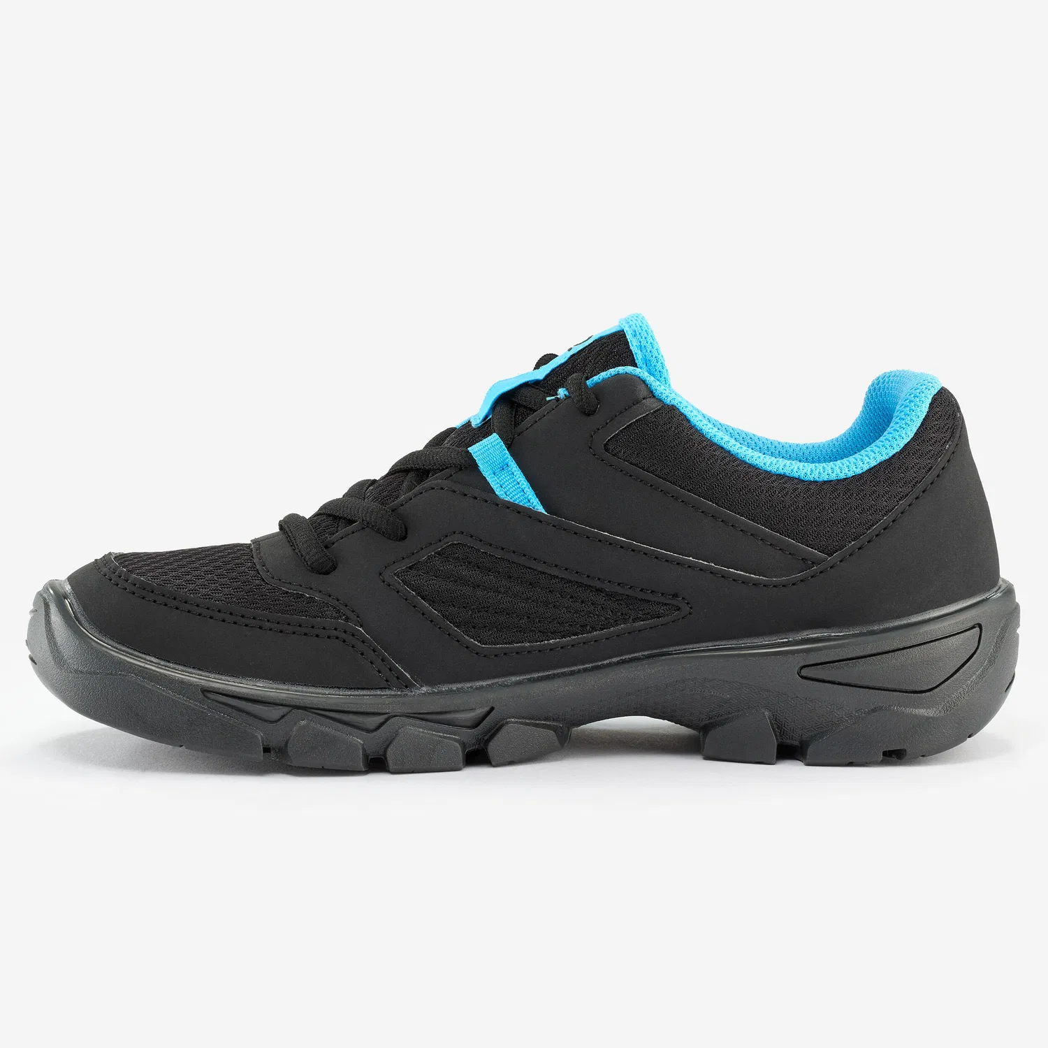 Детские ботинки для ходьбы с шнуровкой Wanderschuhe Kinder NH100 Quechua, Rauchschwarz Baltikblau