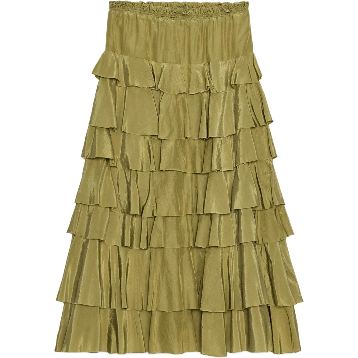 Женская длинная юбка повседневная ZARA, Medium Green