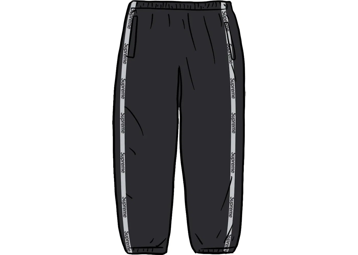 Мужские спортивные штаны с отражающими элементами Supreme Reflective Zip Track Pant, Black