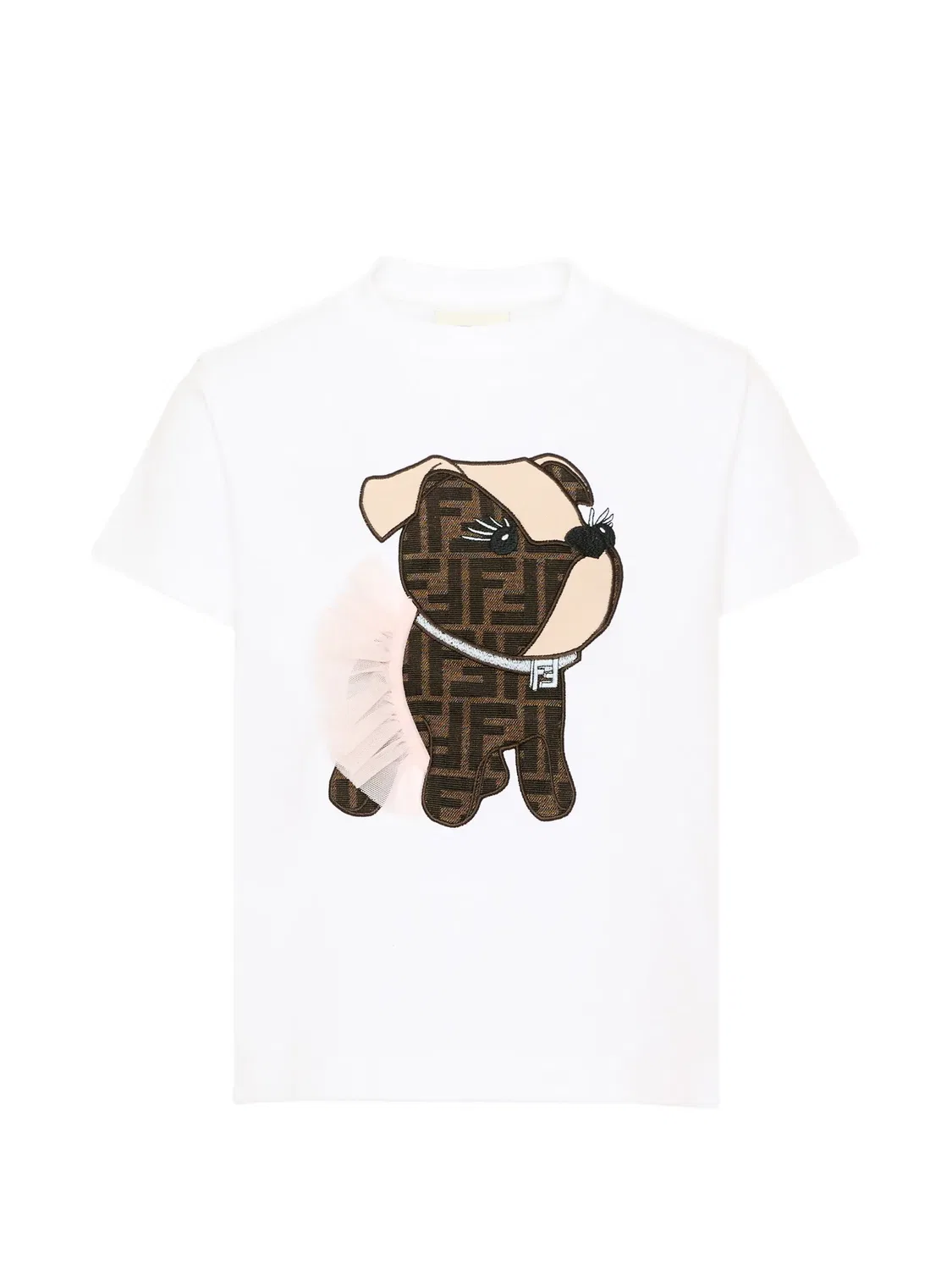Футболка с вышивкой Itina Fendi Kids, белый