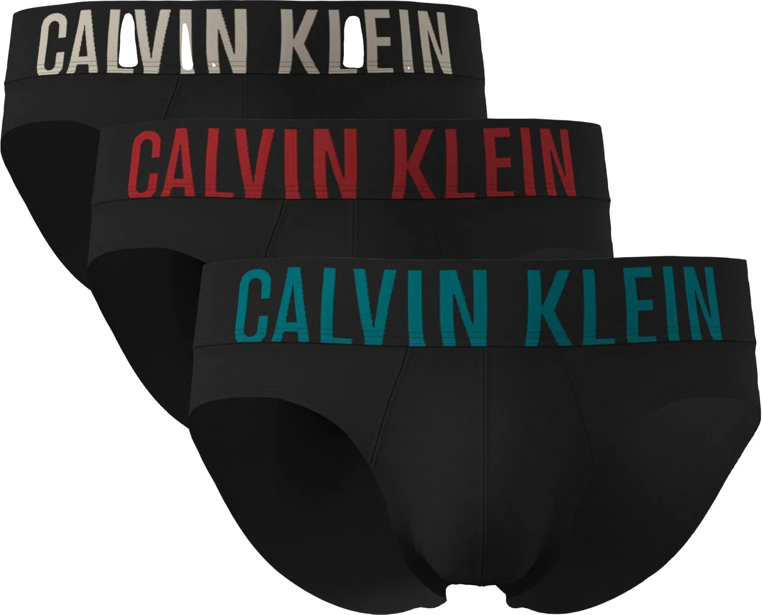 Мужские трусы-слипы с принтом Calvin Klein, 3yn - Black W Oatmeal Logo Black