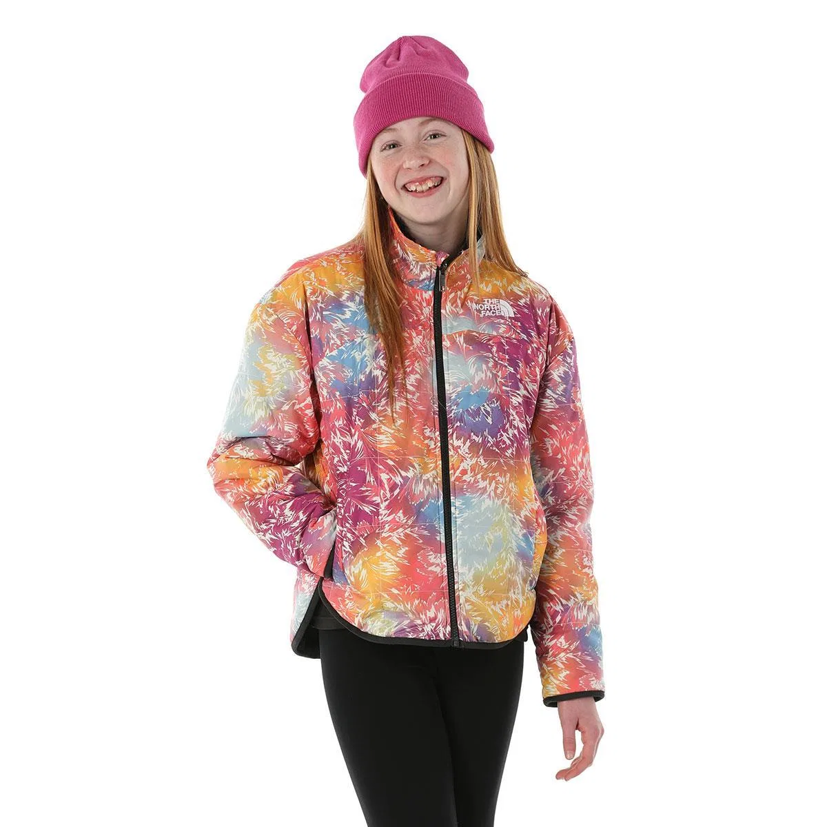 Куртка-флиска утепленная двусторонняя Shasta The North Face, Radiant Poppy Blowing Wind Print