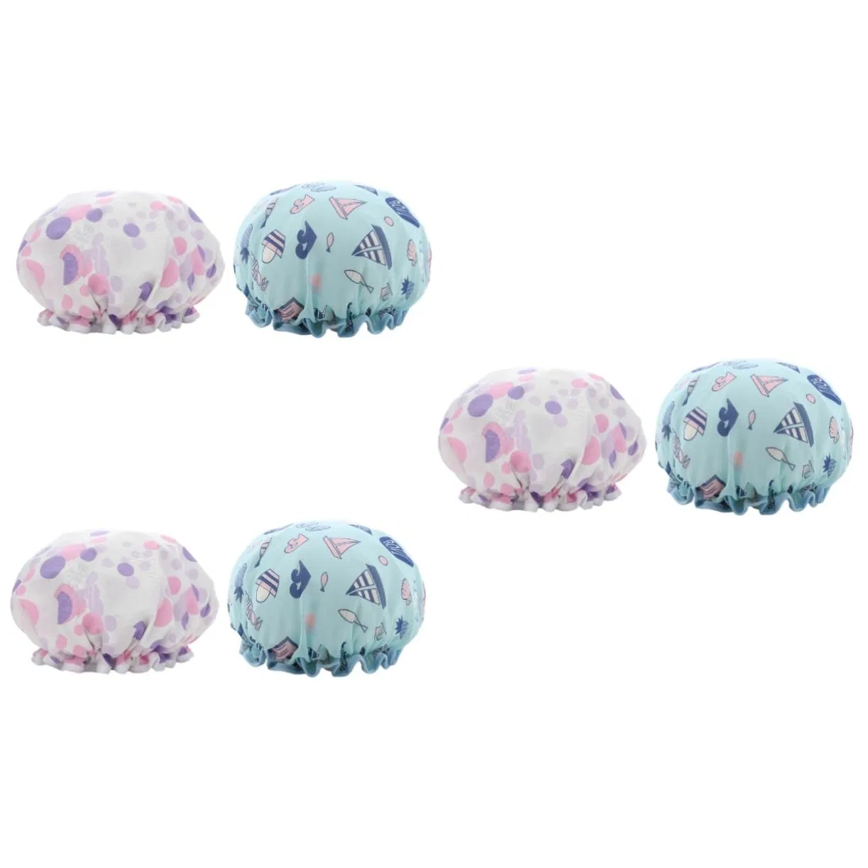 Двойная шапочка для душа, DOITOOL, 6 шт, 27x11x3 см, Lila und Blau