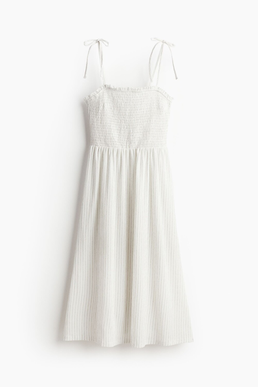 

Платье H&M Tie-shoulder-strap Smocked, кремовый