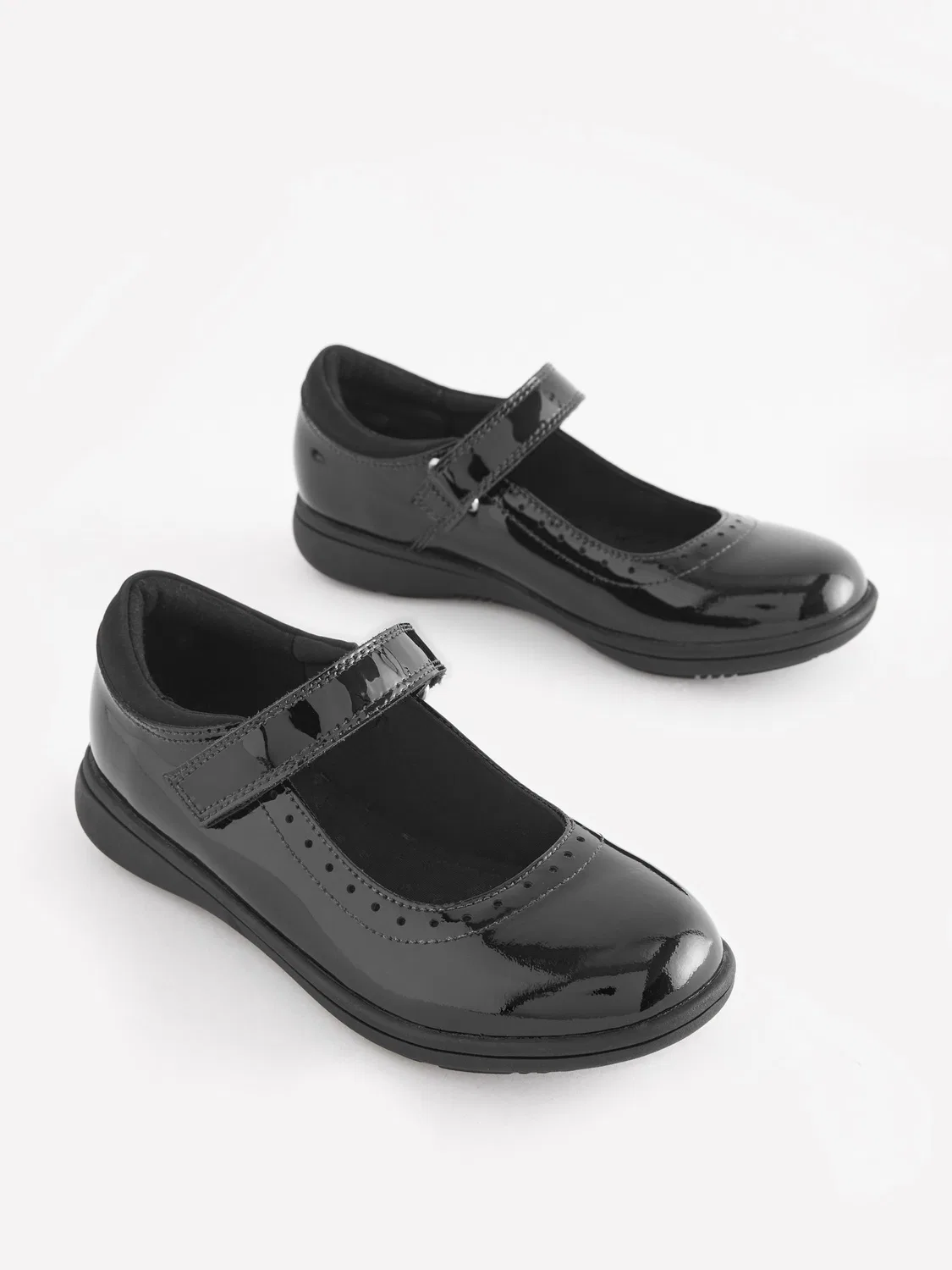 Туфли Мэри Джейн, широкий полнота, кожаные, Brogue Next, Black Patent
