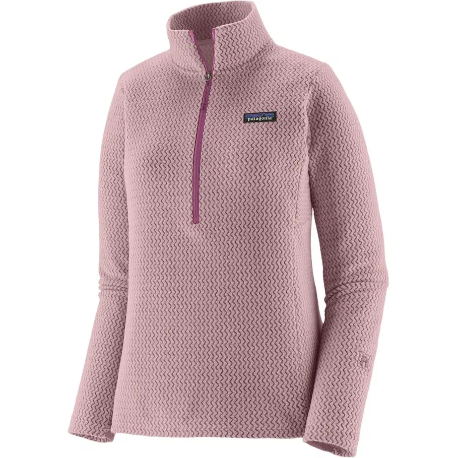 Женский флисовый свитер с высоким воротником Patagonia R1, Quiet Pink/QVLT
