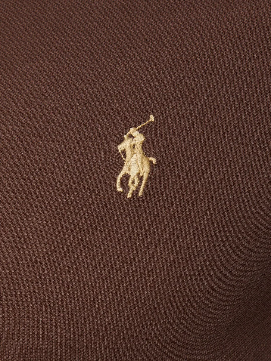 Футболка Polo Ralph Lauren темно-коричневого цвета — фото 3