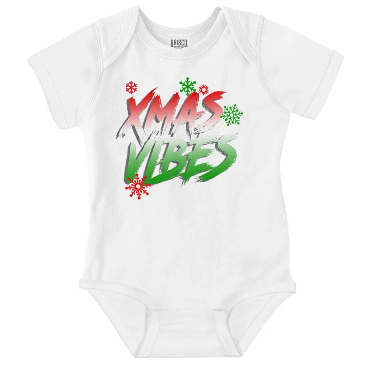 Детский боди-комбинезон с принтом Christmas Snowflakes Xmas Vibes Brisco Brands, White