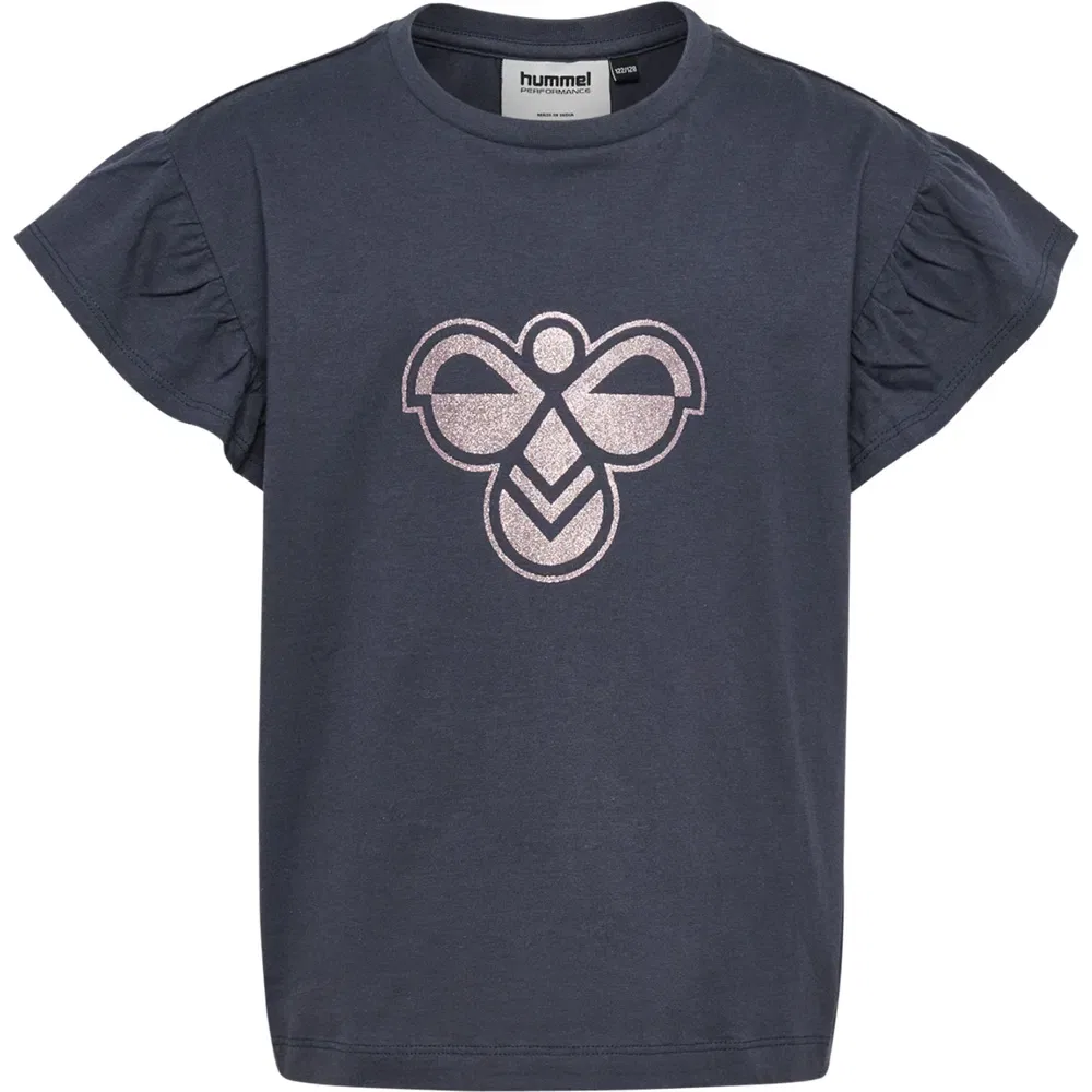 Детская футболка для девочек с рюшами Ruffle Big Bee Hummel, Blue — фото 3