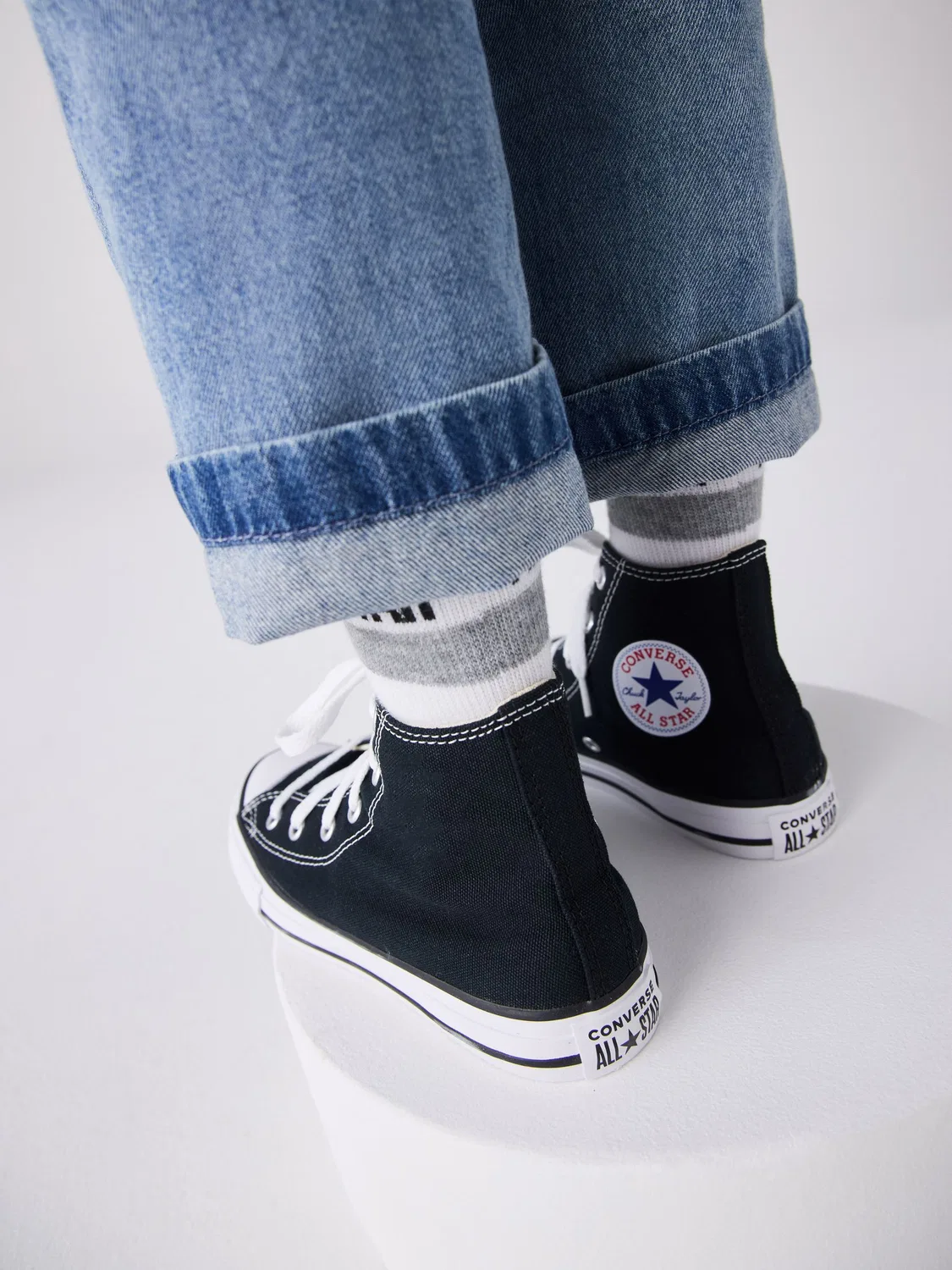Кроссовки высокие Chuck Taylor Converse, черно-белые — фото 4