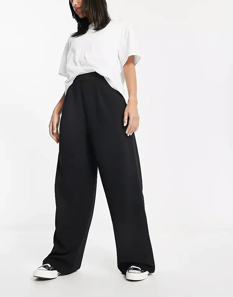 

Брюки Asos Design Wide Leg Jersey Suit, черный