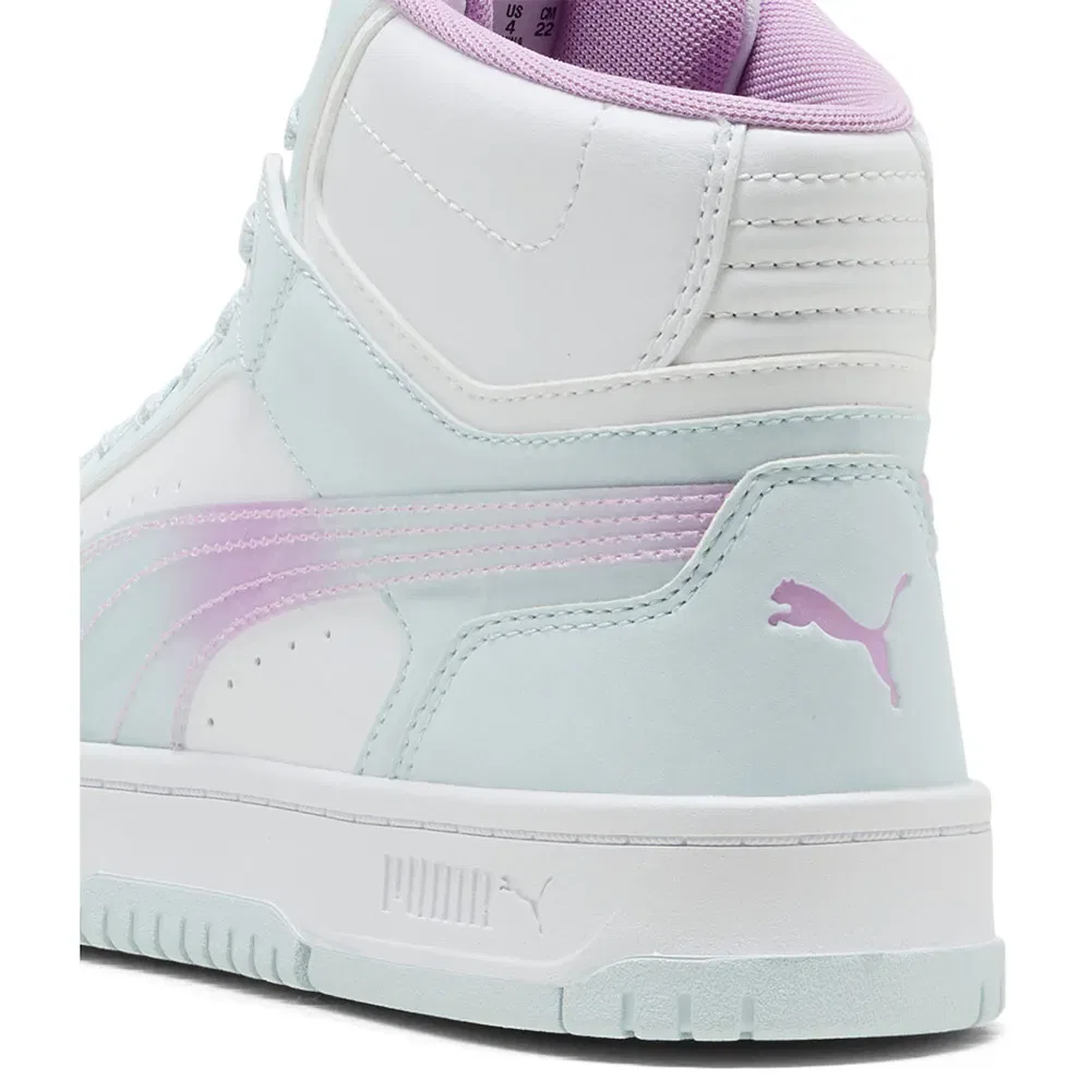 Детские кроссовки для девочек с переливающимся эффектом Rebound Slam Mid Faded Glow Puma, White — фото 4