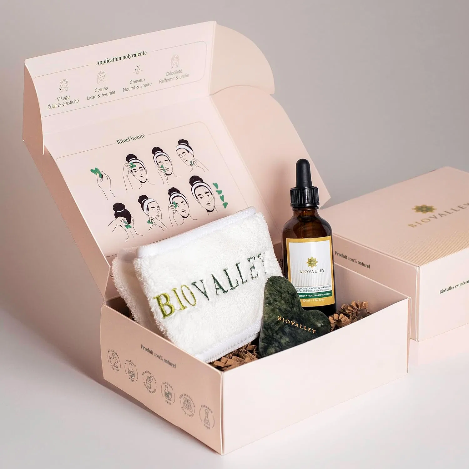 Масло для лица BIOVALLEY Organic Cactus Pear Oil, 15 мл, с Gua Sha и повязкой — фото 2