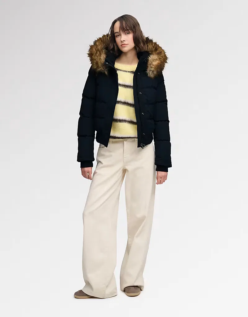 Куртка-бомбер Superdry Everest с капюшоном, затмение (eclipse navy) — фото 4