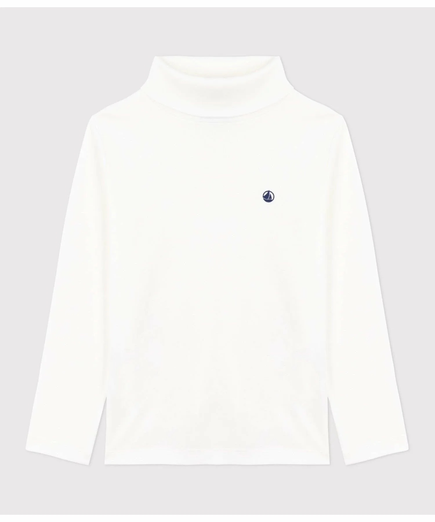 Футболка с длинными рукавами и высоким воротником PETIT BATEAU, Off white