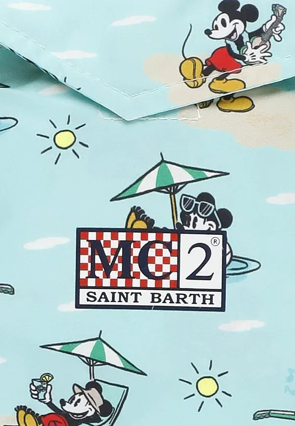 Пластиковые шорты Costume jean swimming shorts Mc2 Saint Barth, celeste, светло-голубой — фото 3