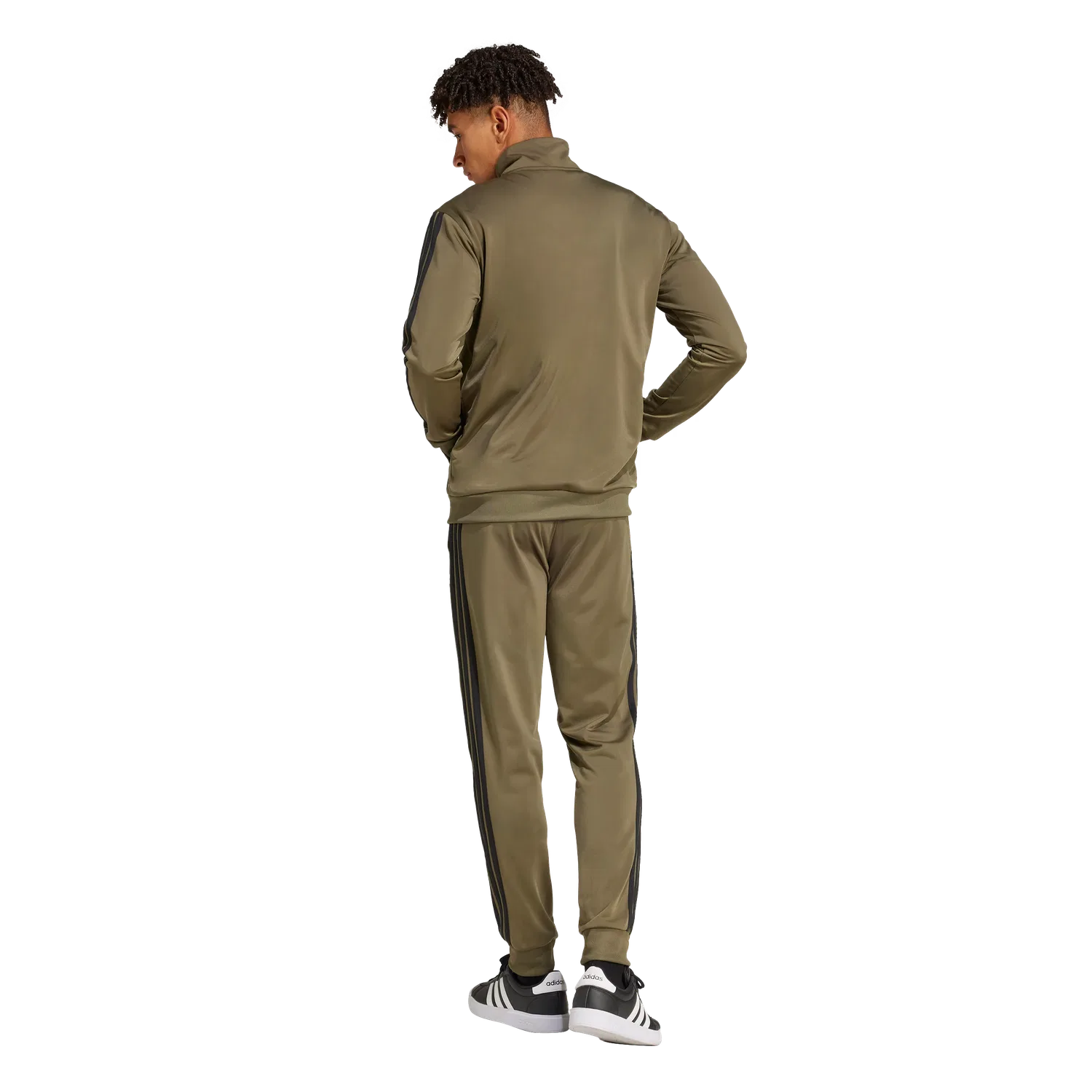 Мужской спортивный костюм с воротником-стойкой Adidas, коричневый — фото 3