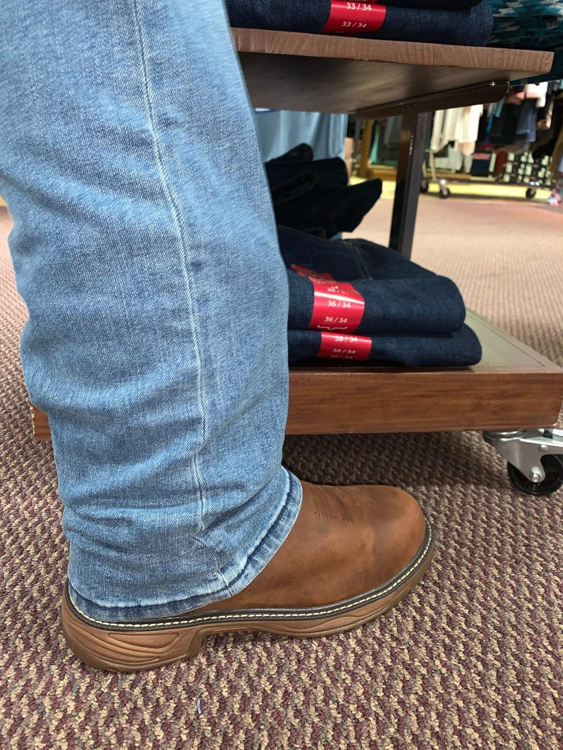 Мужские ботинки Justin Men's Rush Barley Western с мягким носком - Se4332, коричневый — фото 3