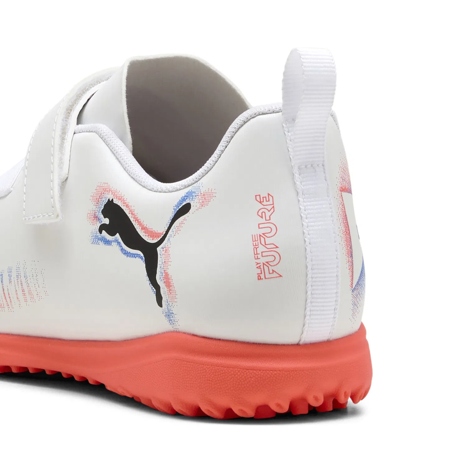 Детские футбольные кроссовки с контролем мяча PUMA, White Black Glowing Red — фото 2