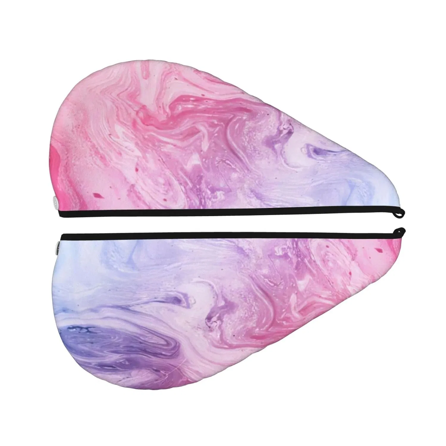 Шапочка для душа TOPUNY, Polyester, 66.5x25.9x0.5 см, Colourful Marble Pastel Pink, Blue, Purple — фото 2