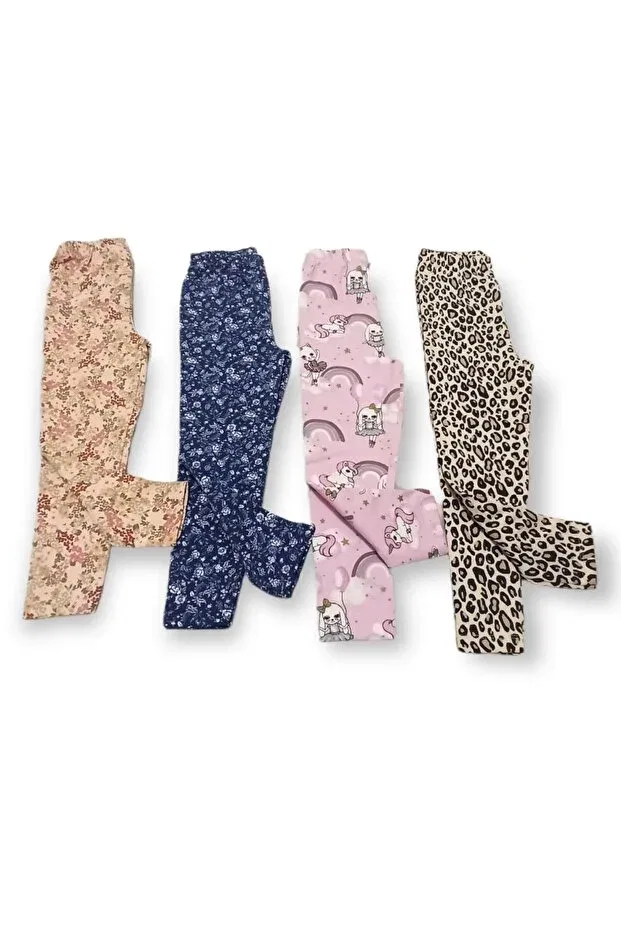 Детский комплект леггинсов с принтом Akl, Loopar, Dusty Pink, Bright Blue, Beige — фото 3