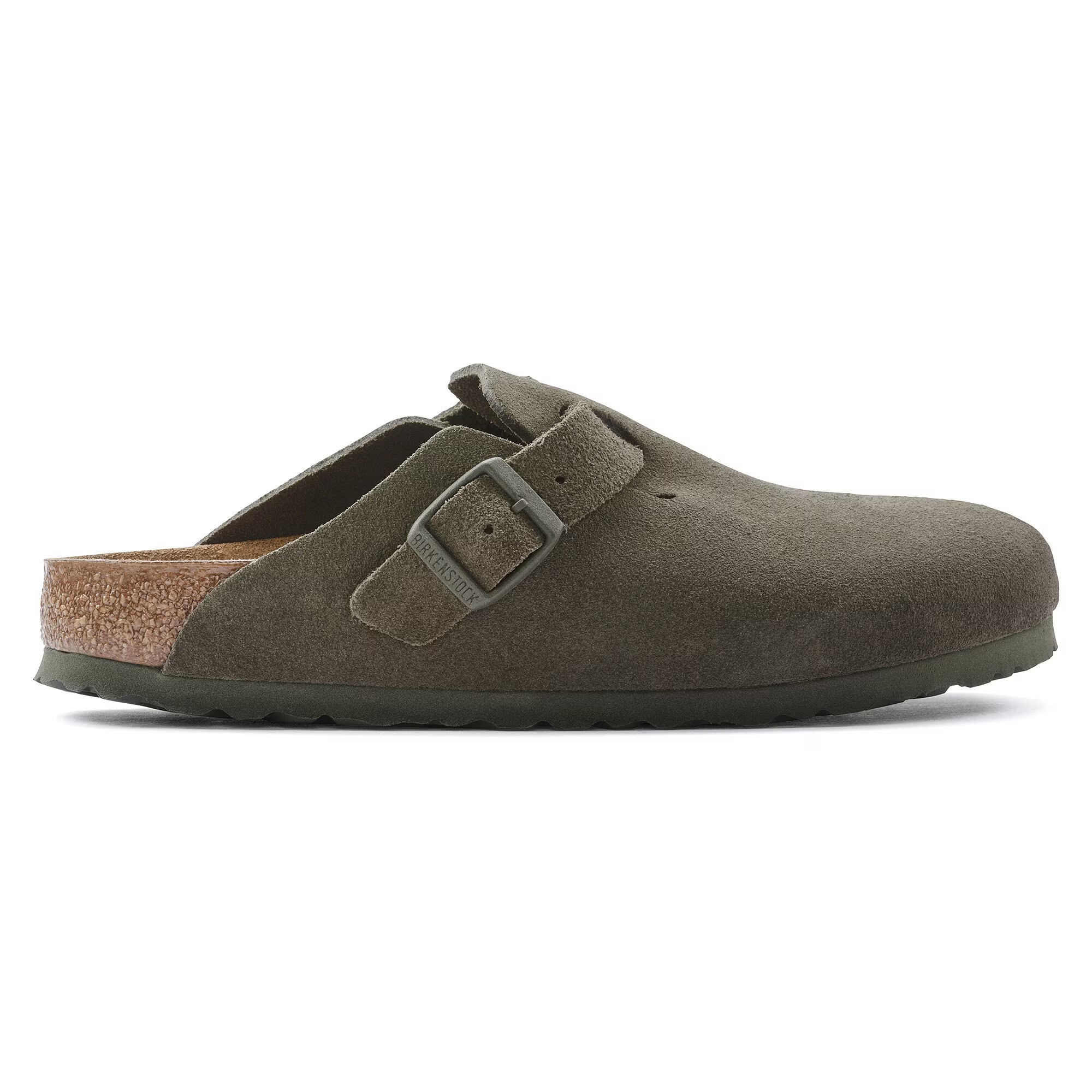Сандалии-клоги Birkenstock Boston Suede Leather, хаки