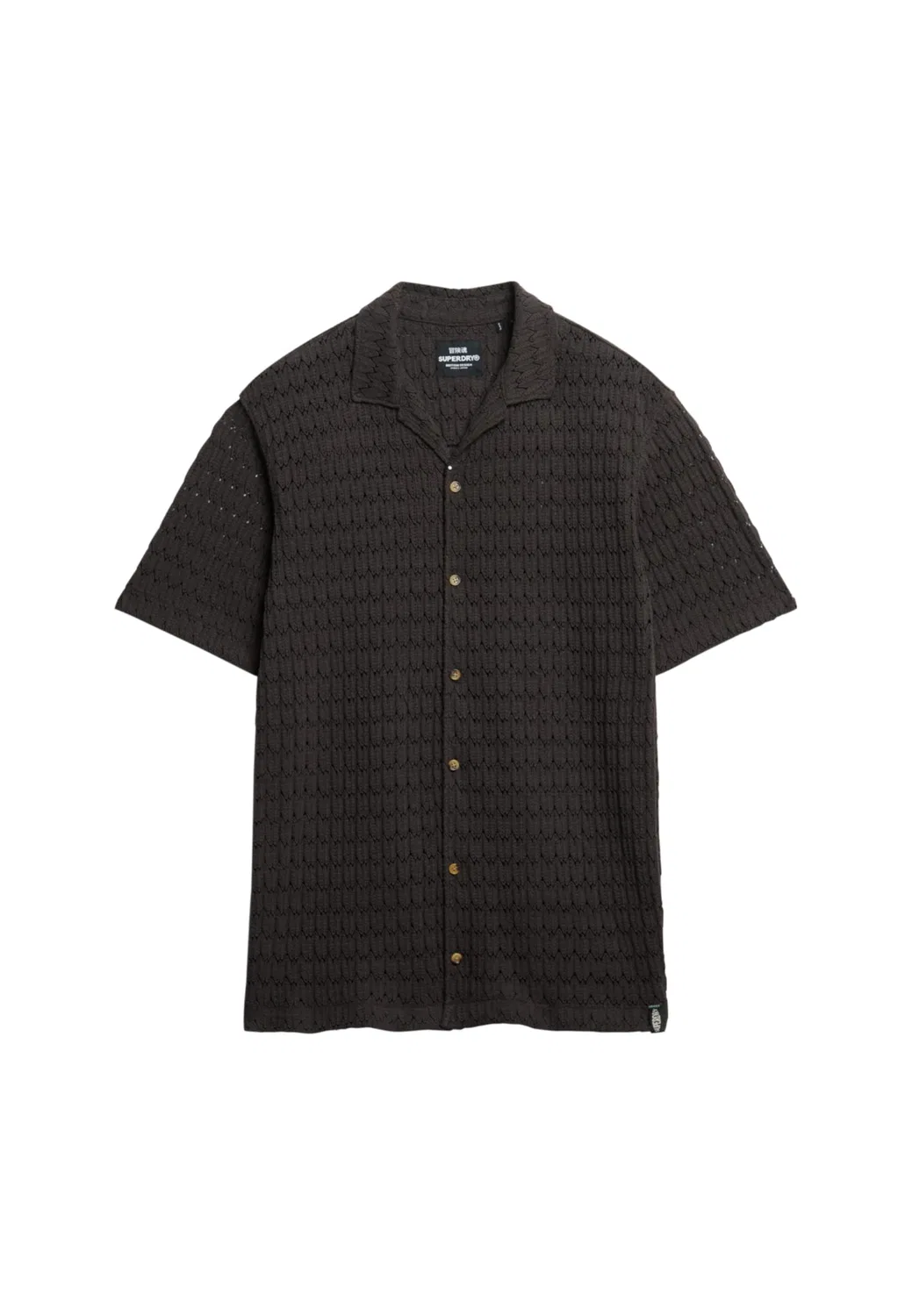 Мужская вязаная рубашка Superdry, Carbon Black Crochet