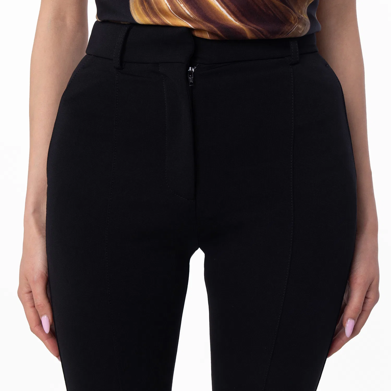 Брюки-джодпуры с высокой посадкой Burberry Ladies Black Stretch Jersey Jodhpurs, Black — фото 2