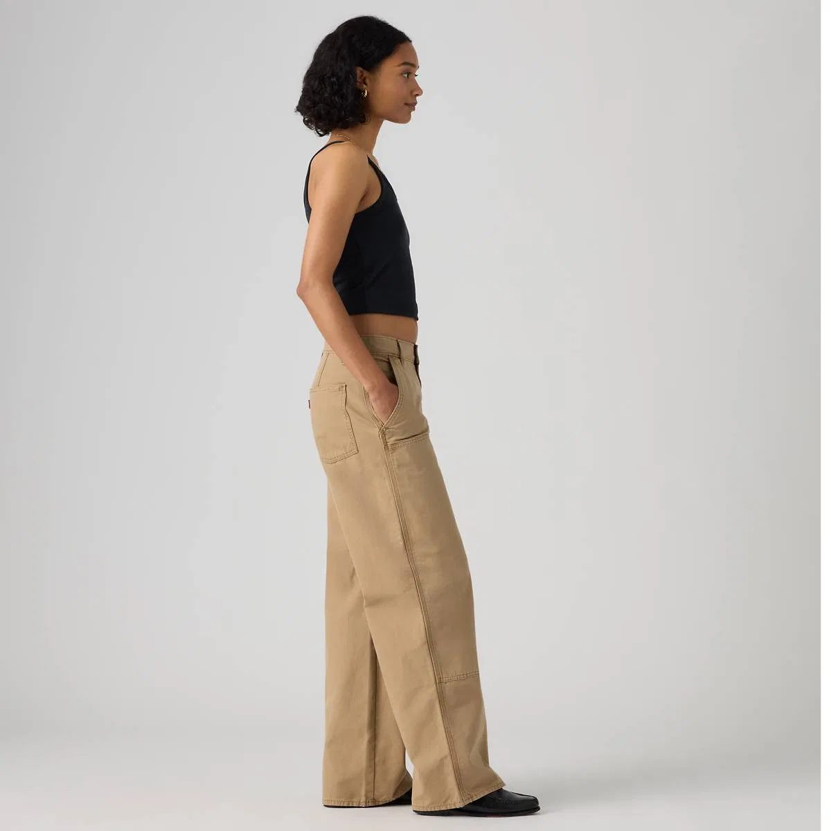 Рабочие свободные прямые брюки Levi's, Canvas Kelp - Tan — фото 4