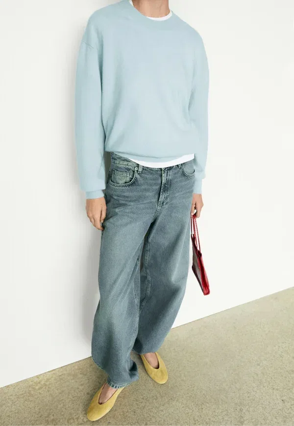 Джемпер из кашемира Jumper Massimo Dutti, light blue, светло-голубой — фото 3